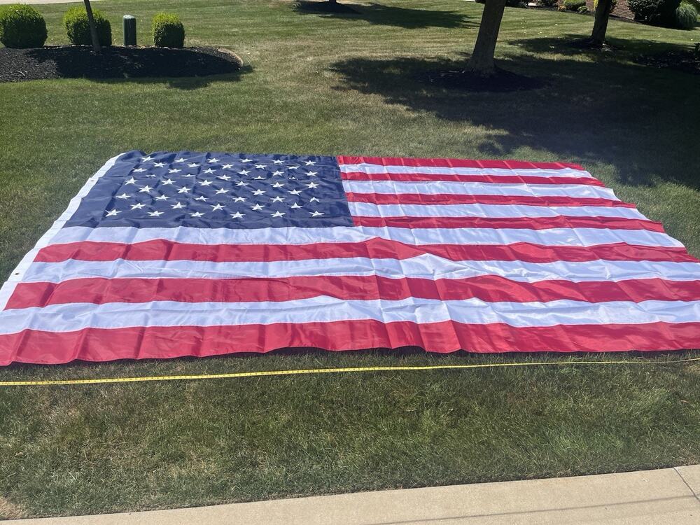 10x15 ft US American Flag Large Jumbo Sewn Nylon Embroidered Stars USA